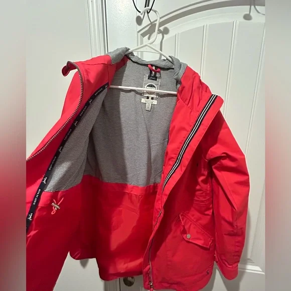 Joules waterproof rain jacket, women’s US 4, UK8, red coat - Picture 3 of 7